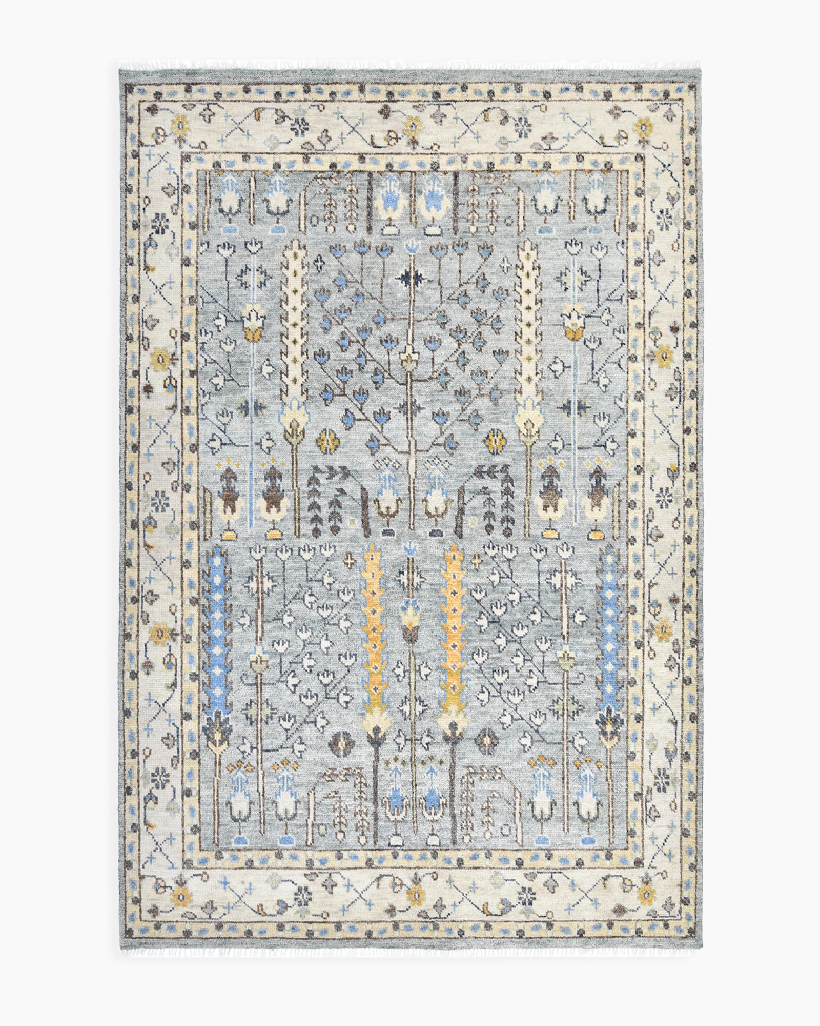 Quince Reed Hand-Knotted Wool Rug in Blue, Size 8' x 10' | Quince