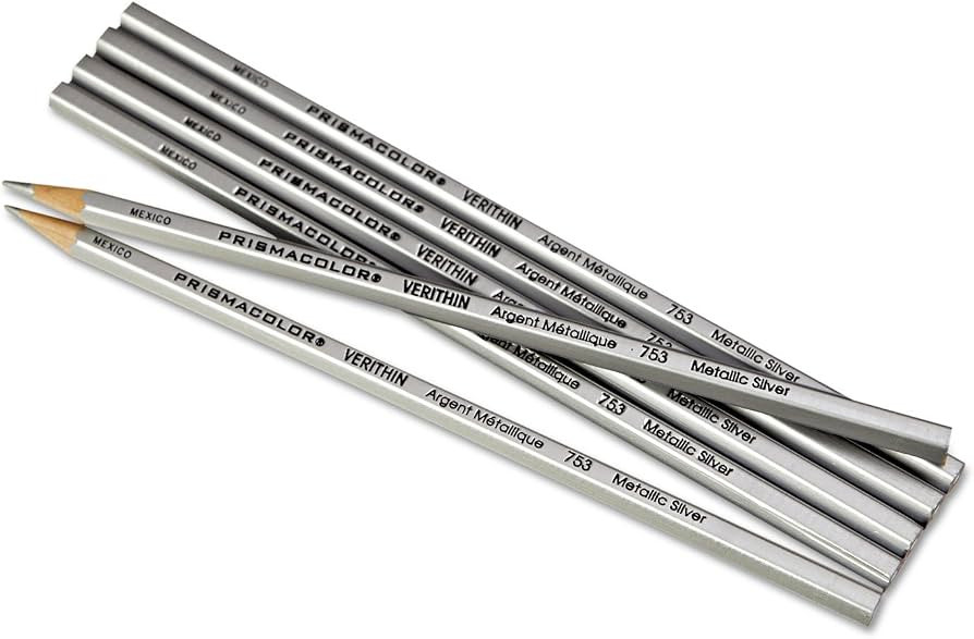 Prismacolor 02460 Verithin Colored Pencils Metallic Silver Dozen | Amazon (US)