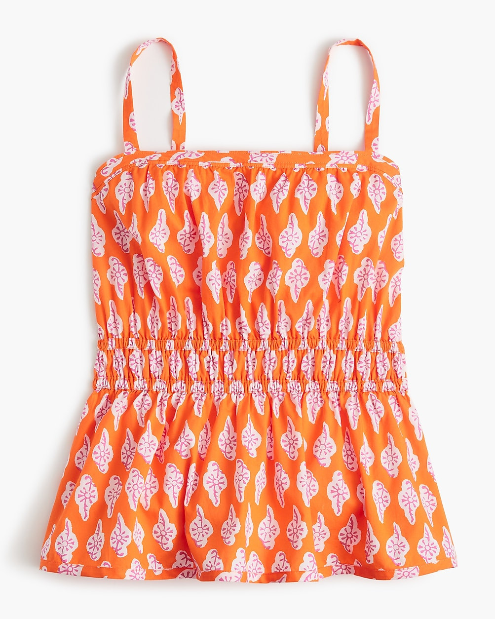 Printed strappy shirred top | J.Crew Factory