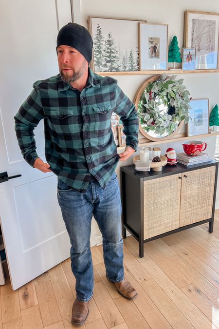 Matt’s favorite flannel are 50% off! He has it in several colors. Wears size large. Boots are Ariat  

#LTKmens #LTKGiftGuide #LTKsalealert