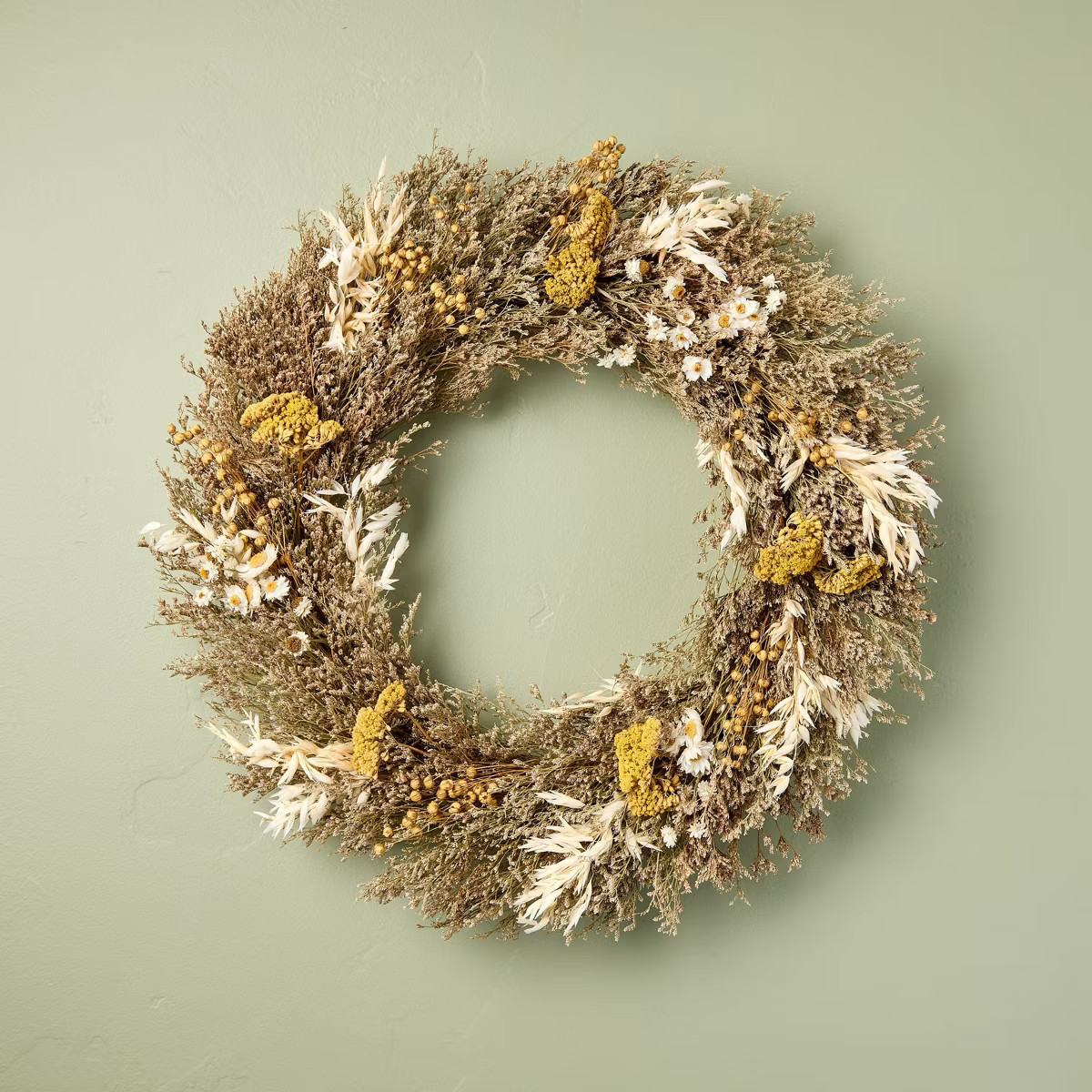21" Preserved Spring Grass and Flower Wreath - Hearth & Hand™ with Magnolia | Target