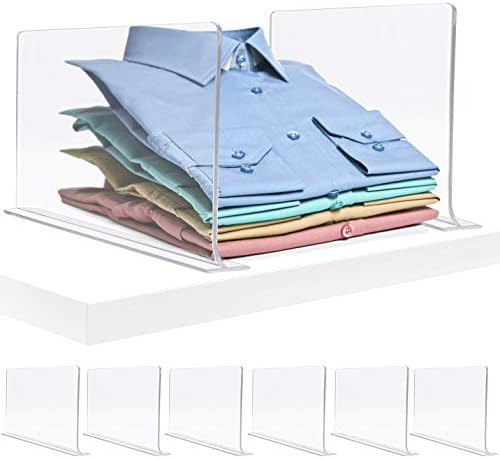 Sorbus Acrylic Adhesive Shelf Divider Organizers, w/Self Adhesive Tape, Great for Closet Organiza... | Amazon (US)
