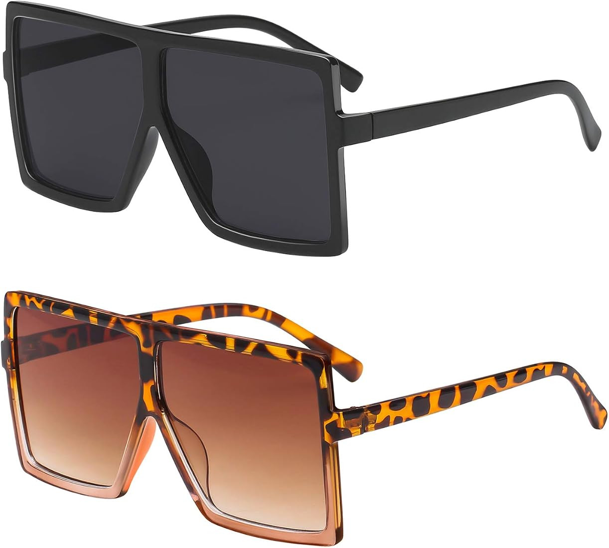 GRFISIA Square Oversized Sunglasses for Women Men Flat Top Fashion Shades | Amazon (US)