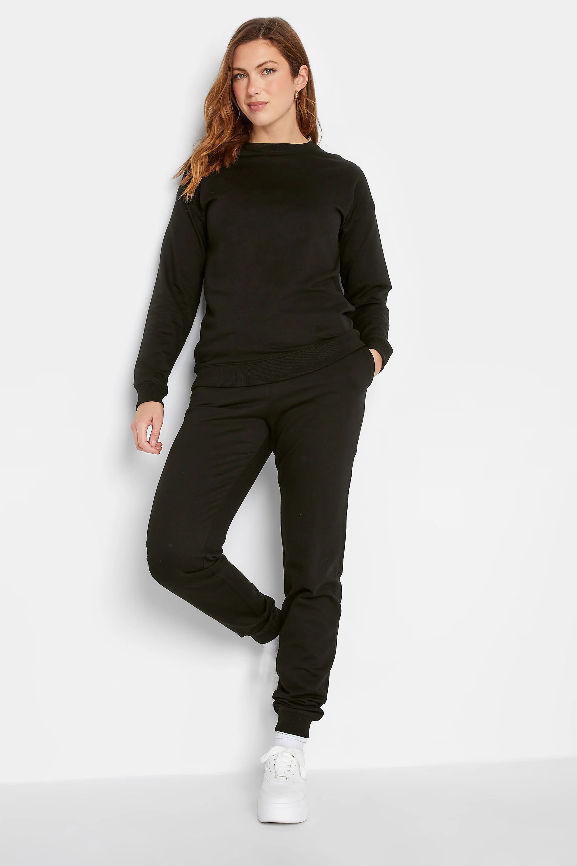 LTS Tall Black Cuffed Drawstring Joggers | Long Tall Sally