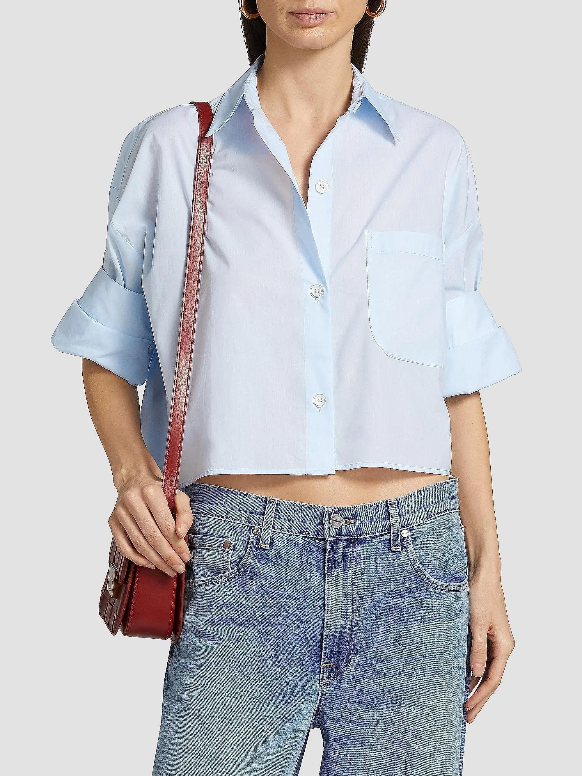 Next Ex Poplin Cropped Shirt | Saks Fifth Avenue