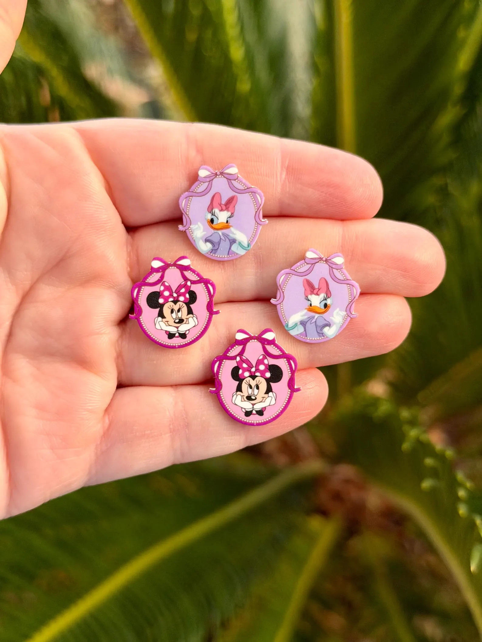 Friends for Life Earrings: Daisy Duck, Minnie Mouse, Handmade Acrylic Nickel Free Studs Hypoaller... | Etsy (Global)