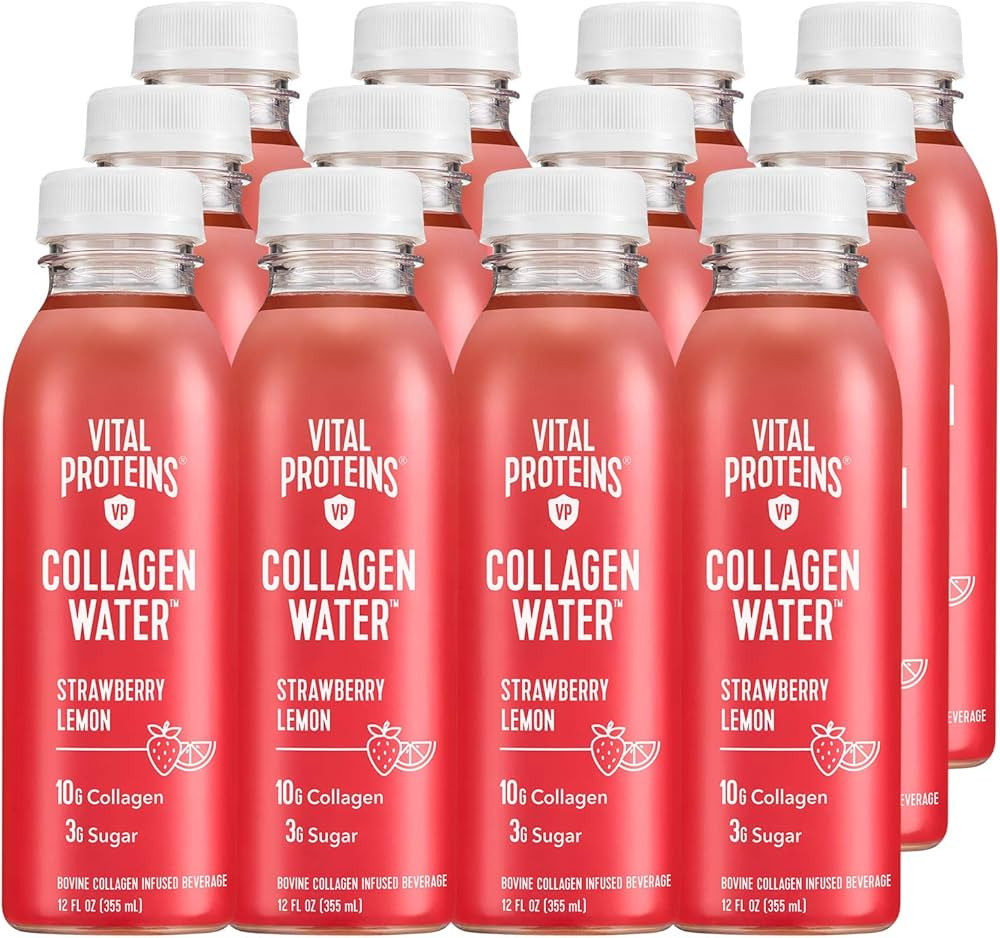 Vital Proteins Ready to Drink Strawberry Lemonade Flavored Collagen Water, 12 Fluid Ounces (Pack ... | Amazon (US)
