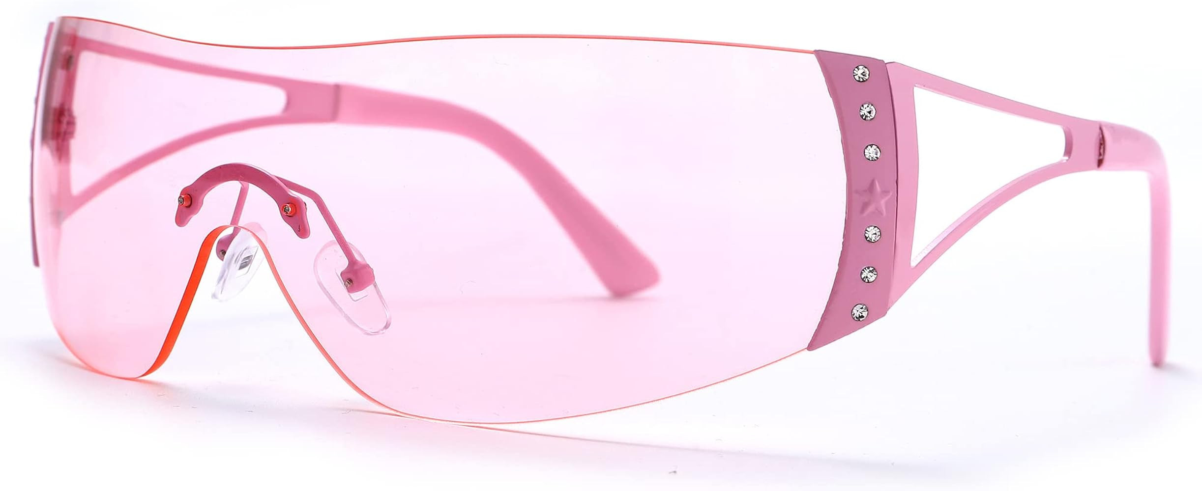 GUVIVI Wrap Around Y2K Sunglasses for Women Men Shield Flat Top Sunglasses Futuristic Frameless G... | Amazon (US)