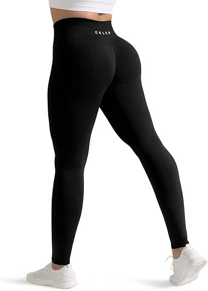 CELER Workout Leggings for Women Tummy Control Chemistry Seamless Scrunch Butt Gym Leggings High Wai | Amazon (US)