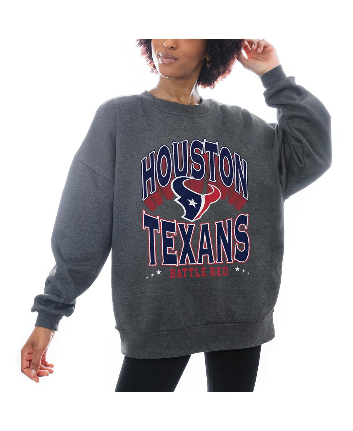 Gameday Couture Women's Charcoal Houston Texans Long Weekend Crewneck Pullover Sweatshirt - Charcoal | Macy's