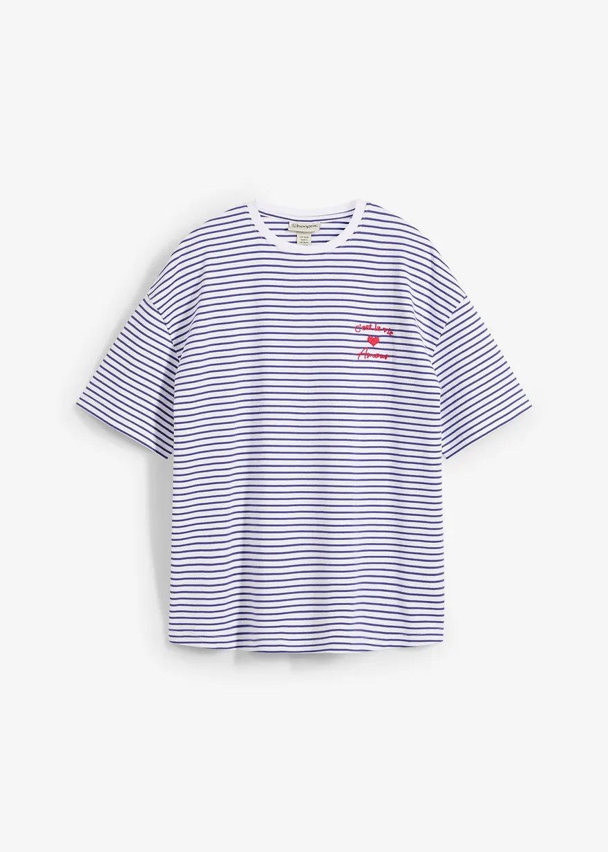Lässiges T-Shirt mit Stickerei - blau - Damen | bonprix | Bonprix DE