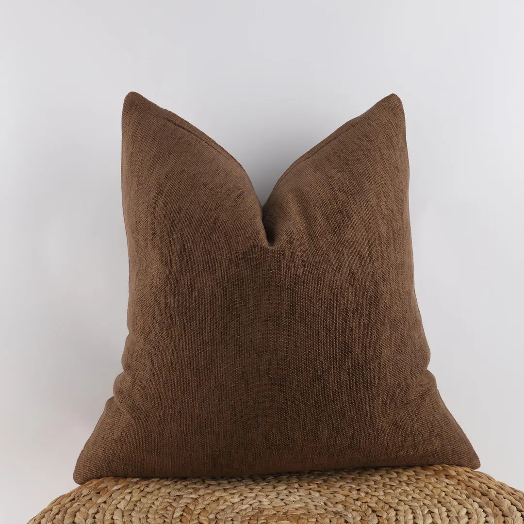 Brown Linen Pillow Cover: Luxury Home Decor Euro Sham | Etsy (US)