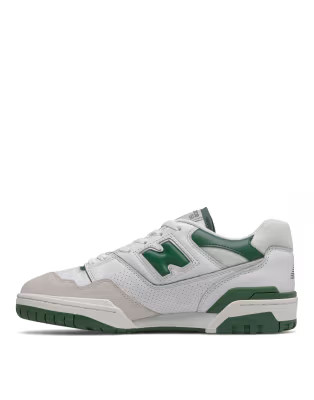 New Balance 550 sneakers in white and green | ASOS (Global)