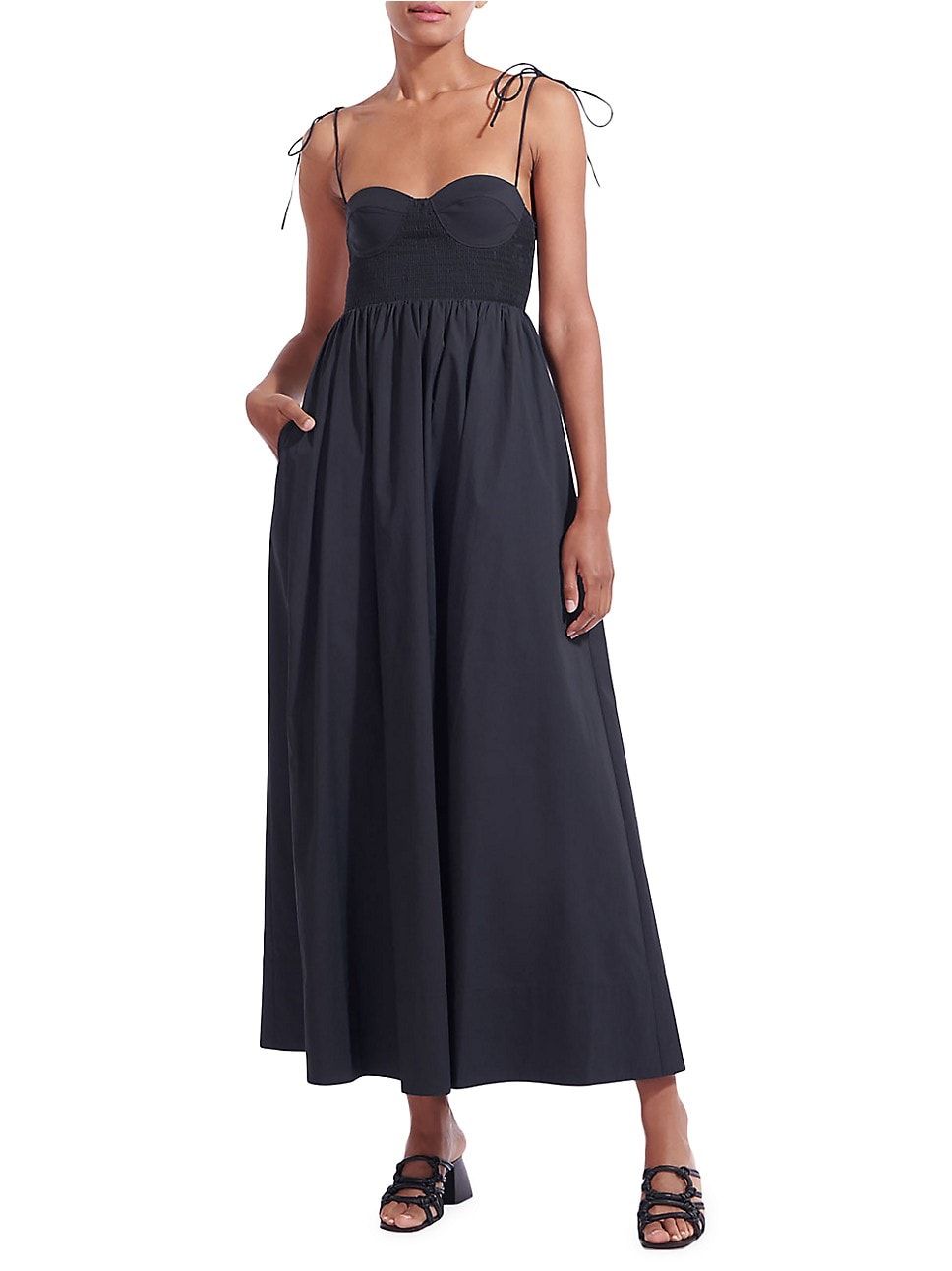 Landry Shoulder-Tie Smocked Maxi Dress | Saks Fifth Avenue