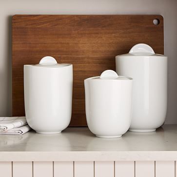 Organic Shaped Porcelain Kitchen Canisters | West Elm (US)