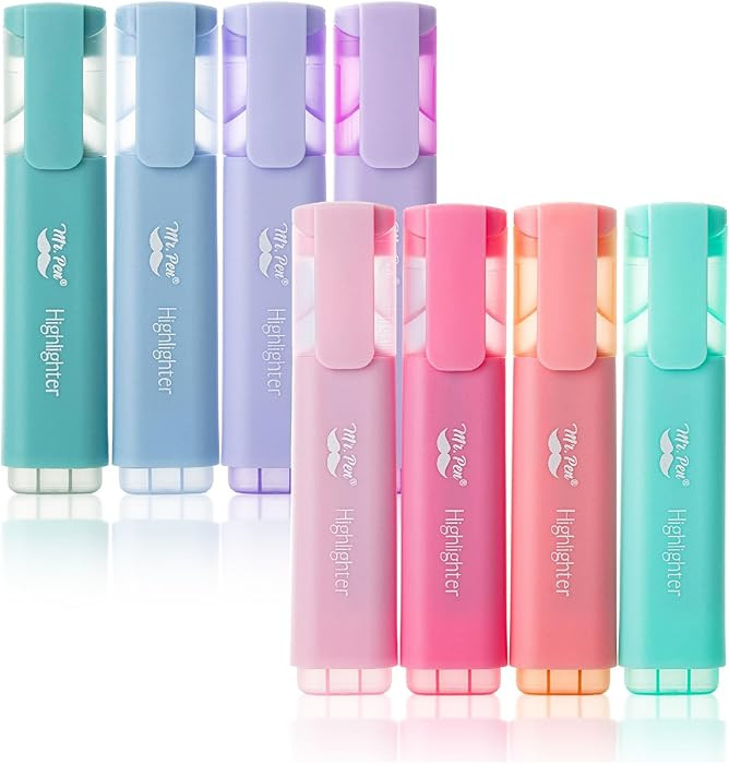 Mr. Pen- Highlighter Marker, 8 Pack, Morandi Colors, Chisel Tip, Cute Pastel Highlighter Set, Ass... | Amazon (US)