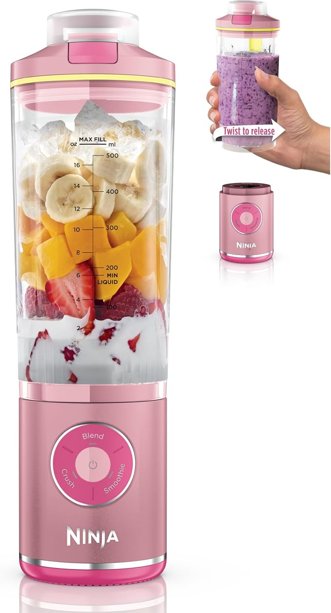 Ninja Blast Max Portable Blender, Twist & Go, 22oz, Pink, BC251PK1 | Twist & Go removable 22-oz v... | Amazon (US)