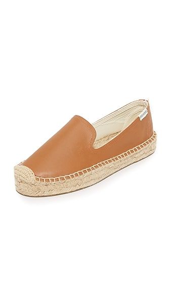 Soludos Platform Leather Smoking Slippers | Shopbop