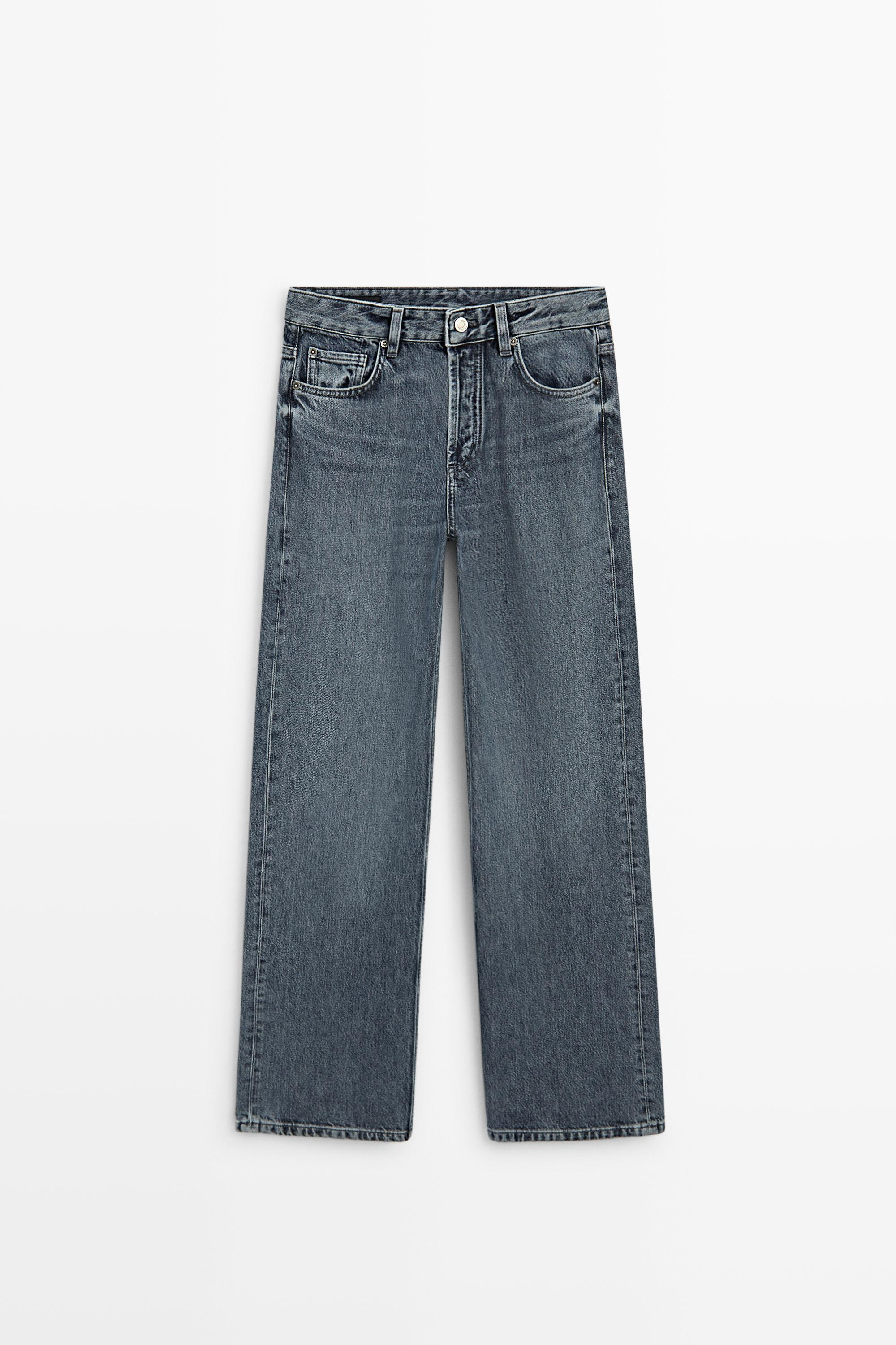 Mid-waist wide-leg jeans | Massimo Dutti UK