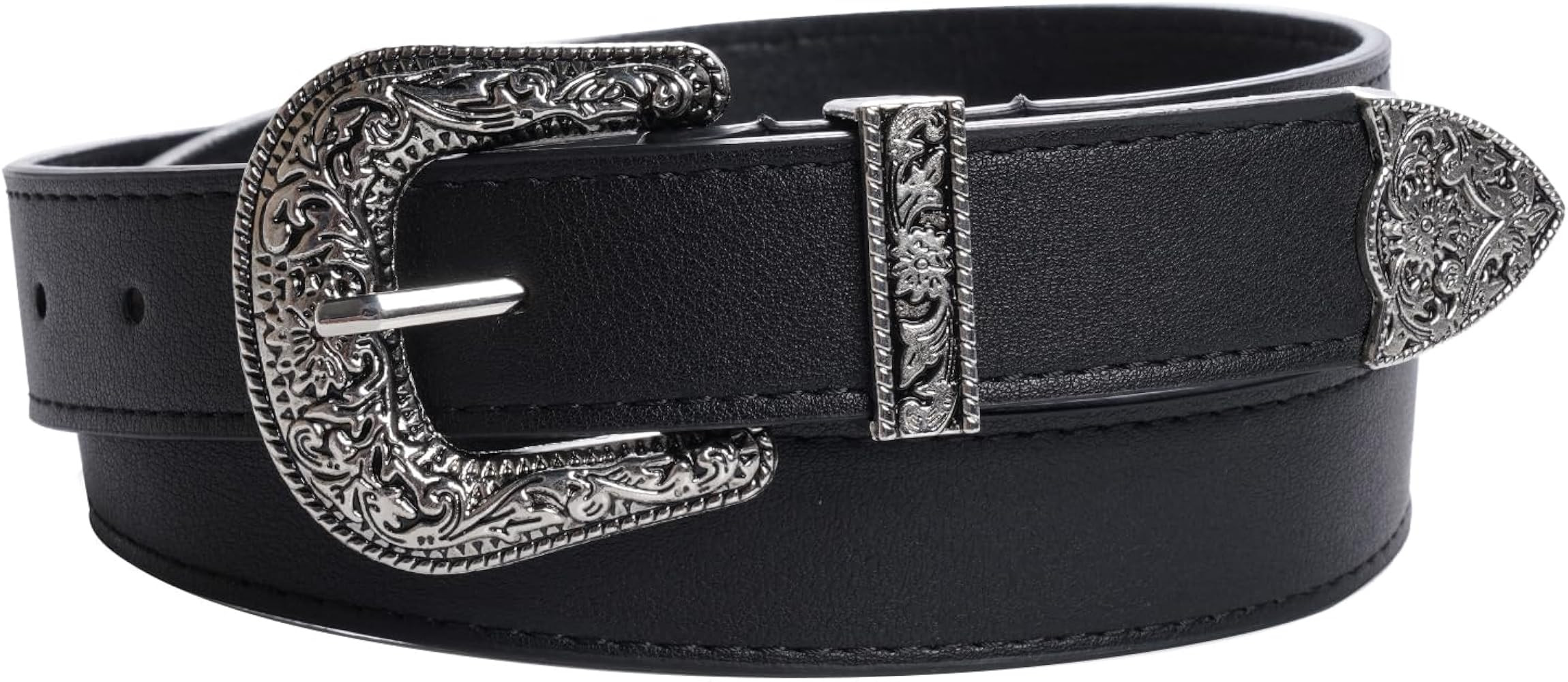 Women PU Leather Belts Ladies Vintage Western Design Cowgirl Waist Belt for Pants Jeans Dresses | Amazon (US)