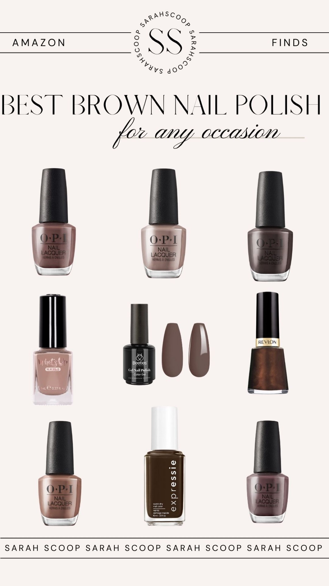 brown nail polish shades

brown // nail polish // gel nails // beauty // beauty find // brown polish // nail polish shades // neutral nail shades // gel nail polish // fingernail polish // brown fingernail polish

#LTKxNSale #LTKFind #LTKU