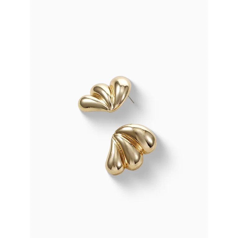 Time and Tru Gold Statement Stud Earrings | Walmart (US)