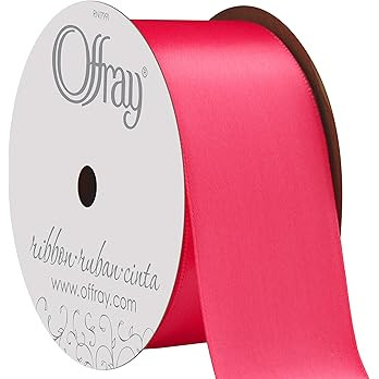 Berwick Offray 475621 1.5" Wide Single Face Satin Ribbon, Shocking Pink, 4 Yds | Amazon (US)