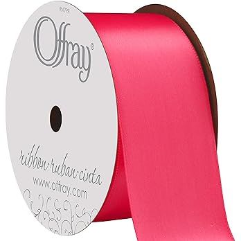 Berwick Offray 475621 1.5" Wide Single Face Satin Ribbon, Shocking Pink, 4 Yds | Amazon (US)