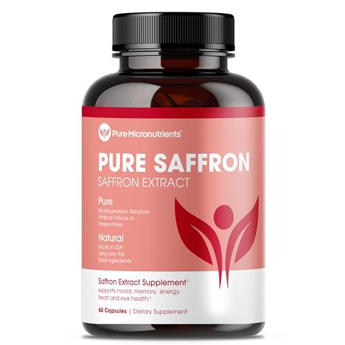 Saffron Supplements - 100% Pure Saffron Extract Capsules - Boost Energy & Mood, Support Eye & Hea... | Amazon (US)