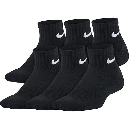 Kids' Nike Performance Cushioned Training 6 Pack Quarter Socks | Scheels