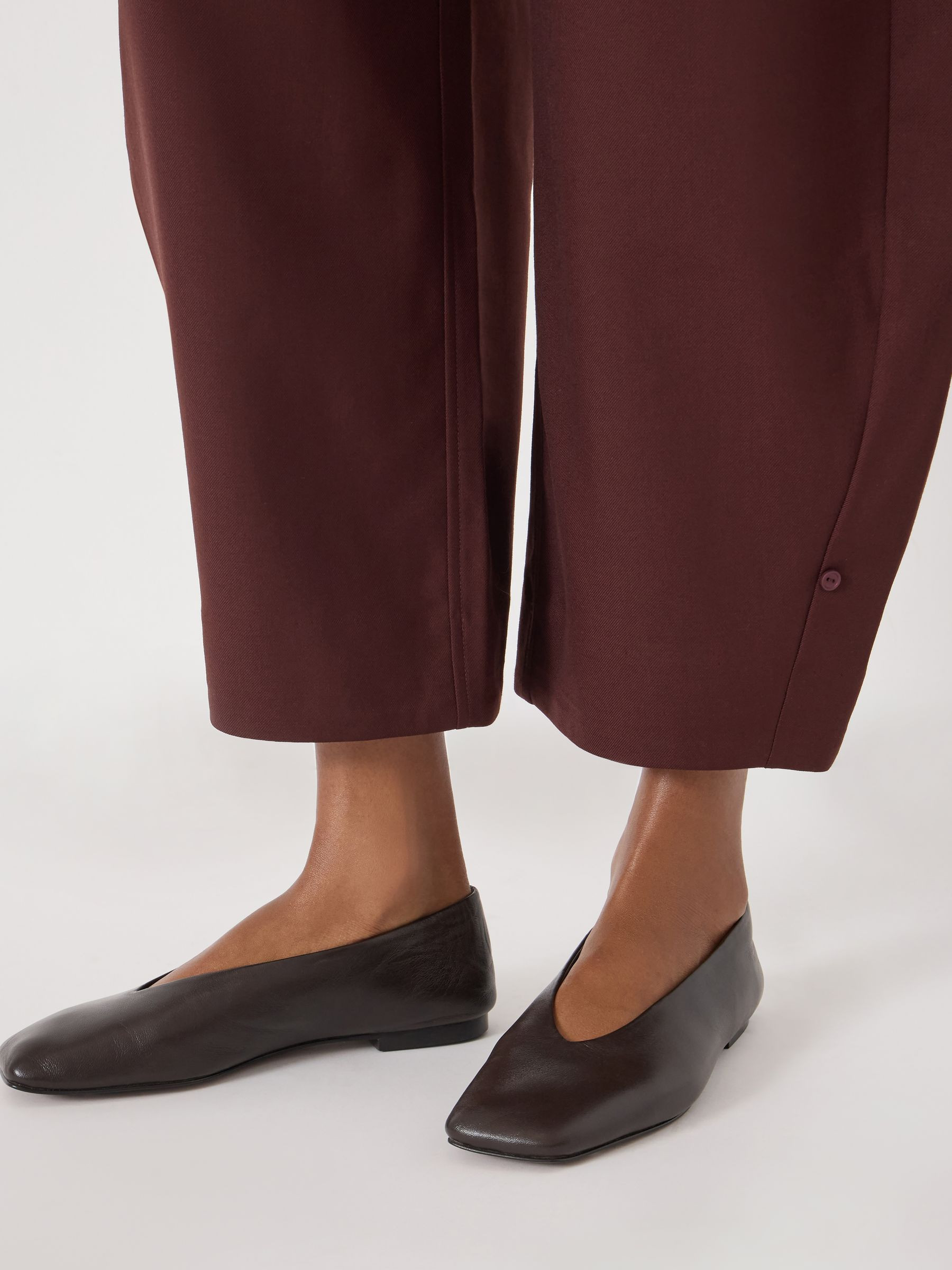 Hush Hush Brown Asymmetric Leather Ballet Flats | Next US