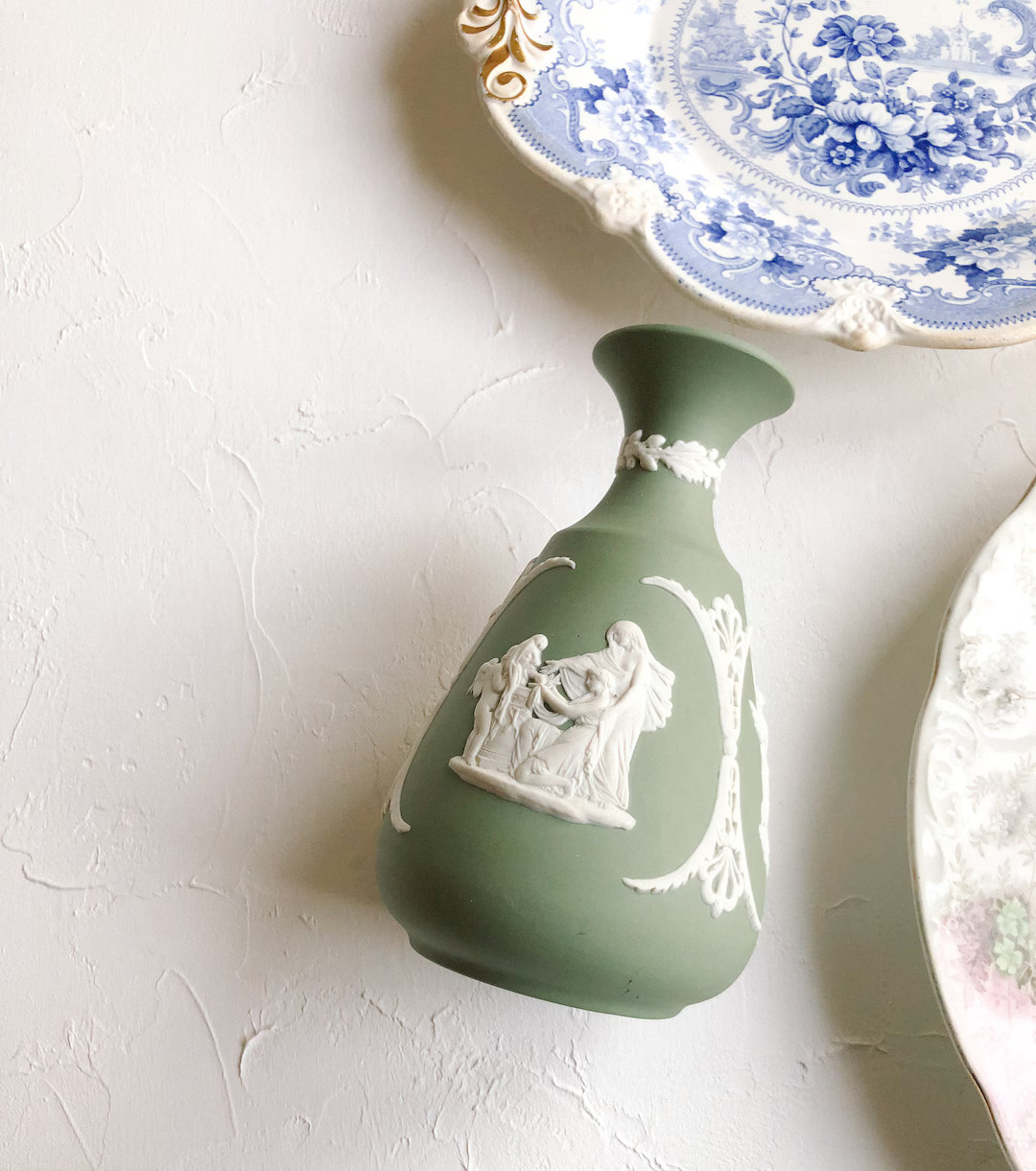 Small Flower Vase Wedgwood Jasperware Sage Green ~ Wedding Photography Flat Lay Styling Props Vin... | Etsy (US)