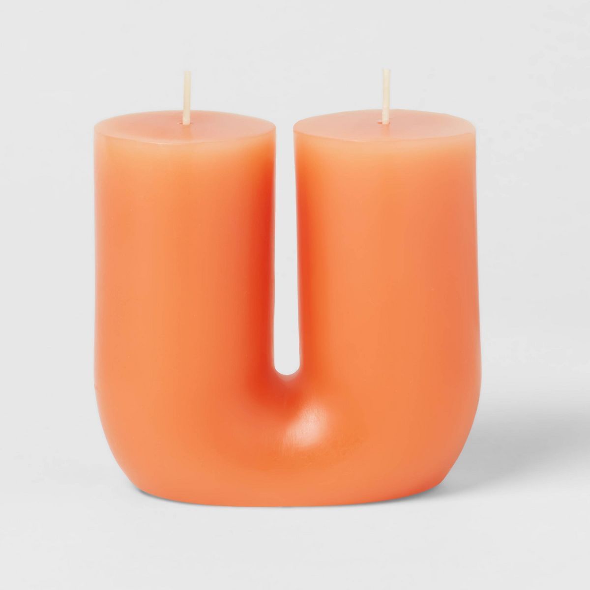 2-Wick Shaped Pillar Candle U Tan - Opalhouse™ | Target