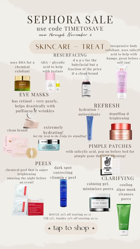 Skincare treatments on Sephora sale 

#LTKbeauty #LTKHolidaySale #LTKsalealert