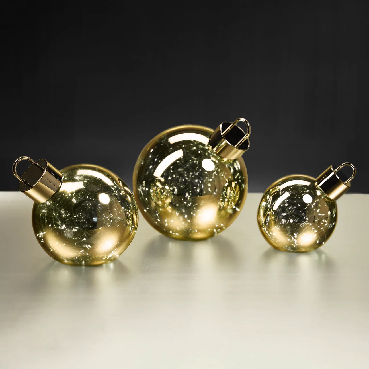 Gold Glass LED Ornament Ball | Modern Locke