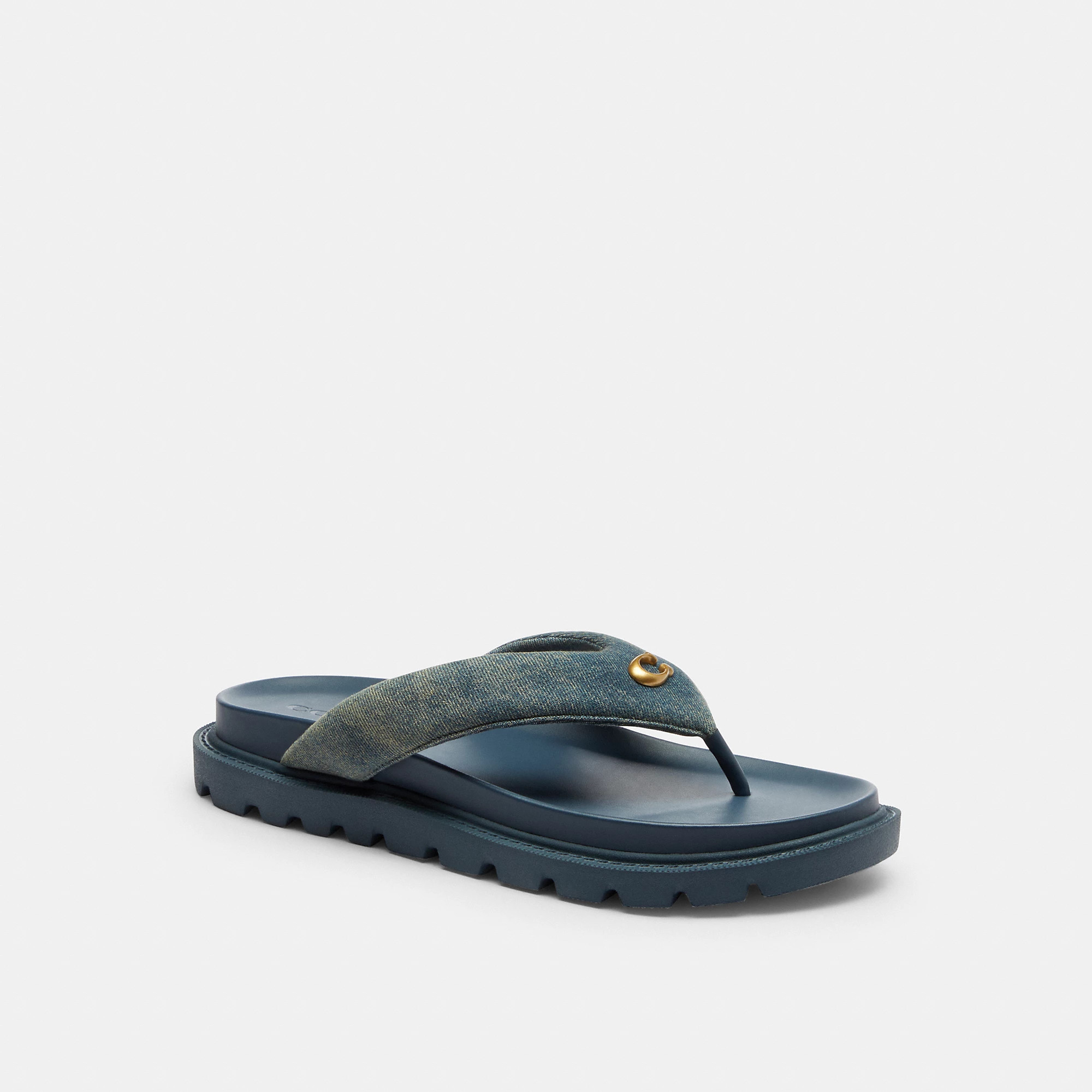Brynn Thong Sandal In Loved Denim | Coach (US)