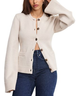 Good American Button Front Knit Cardigan  | Bloomingdale's Women | Bloomingdale's (US)
