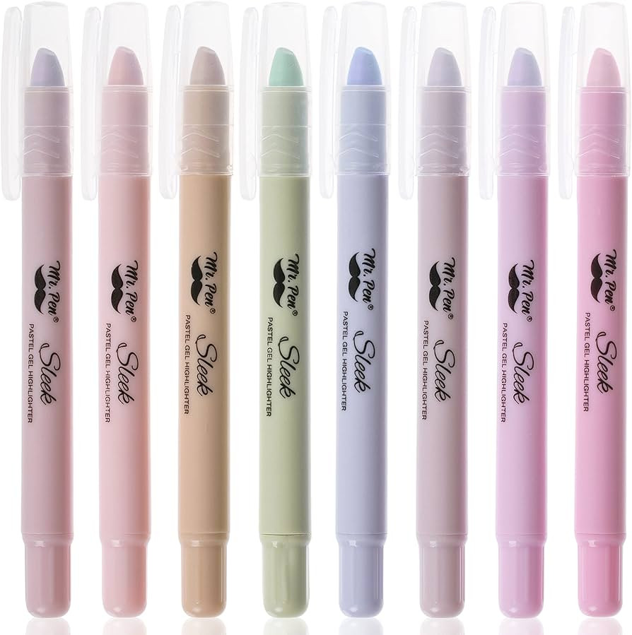 Mr. Pen- Gel highlighter, 8 Pack, Morandi Colors, Bible Highlighters Quick Dry, No Bleed, Assorte... | Amazon (US)