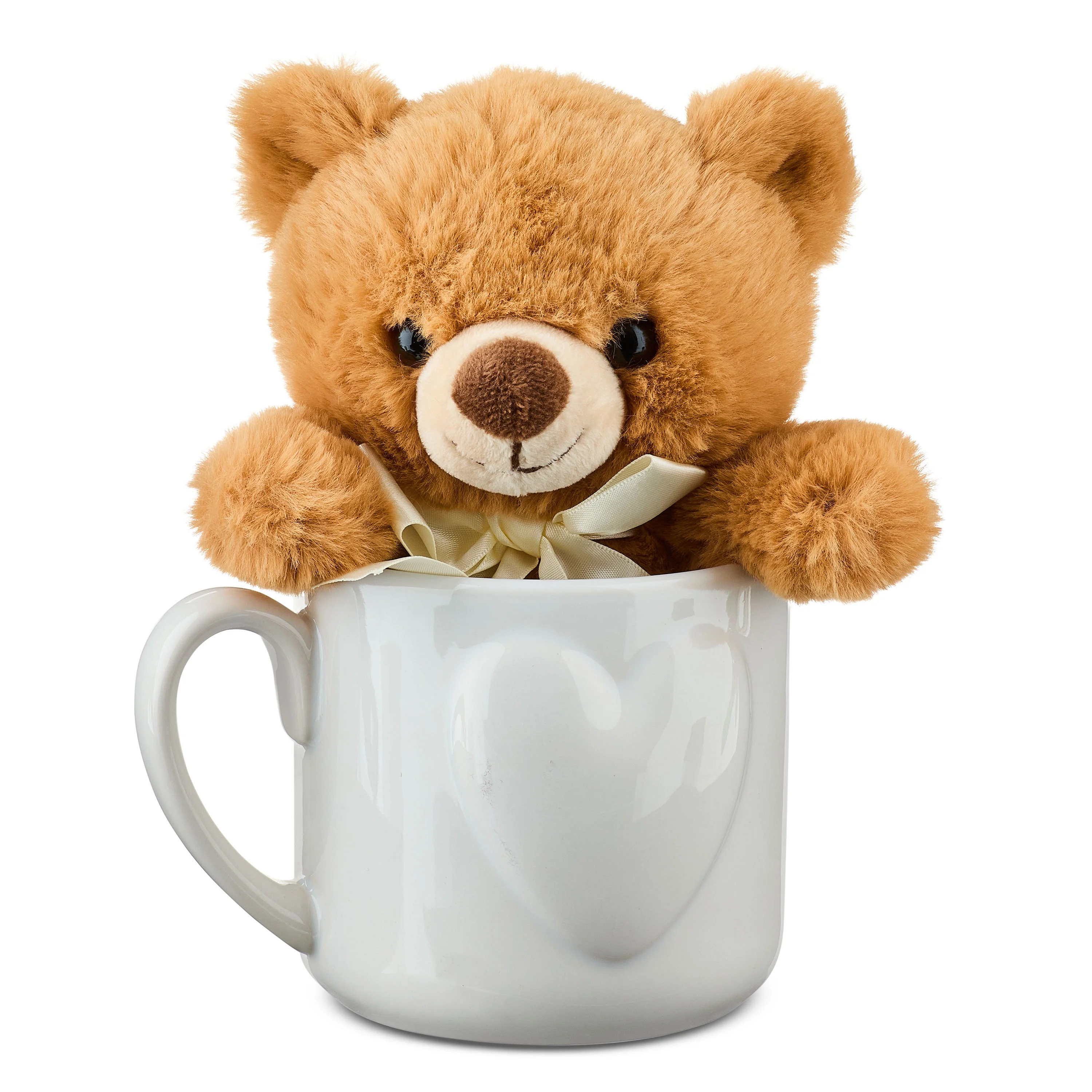 Small Bear Plush in Mug Gift Set, Tan, 7.5", Valentine's Day by Way To Celebrate | Walmart (US)