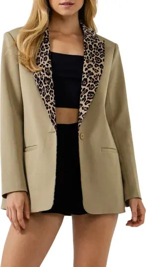 Endless Rose Leopard Collar Blazer | Nordstrom | Nordstrom