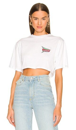 Western Patch Crop Tee in White | Revolve Clothing (Global)
