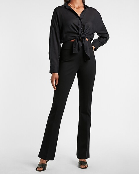 Columnist High Waisted Knit Bootcut Pant | Express