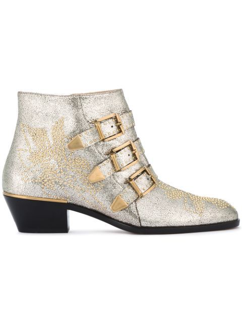 Grey Glitter Susanna Ankle Boots | FarFetch US