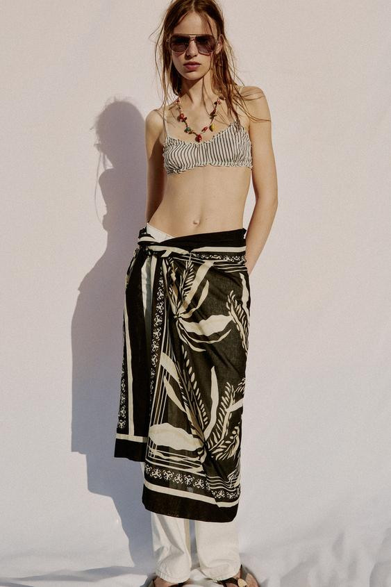 PALM TREE PRINT PAREO | Zara US