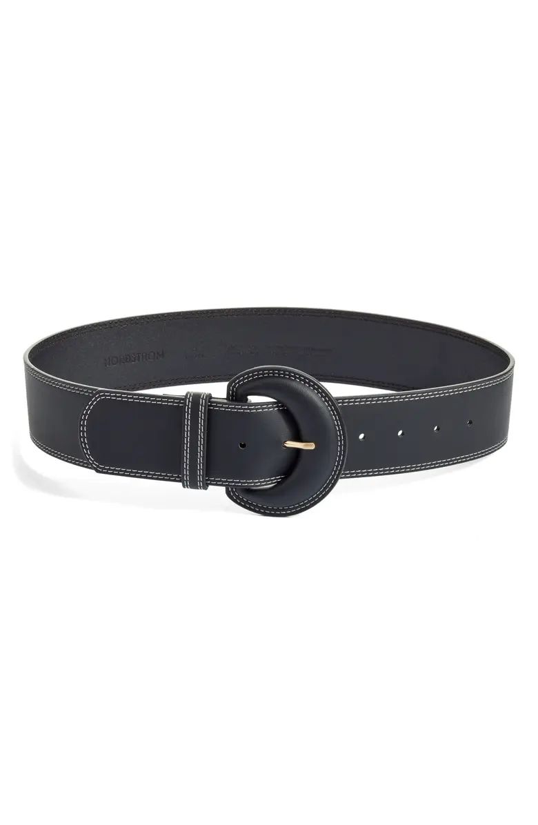 Contrast Stitch Leather Belt | Nordstrom