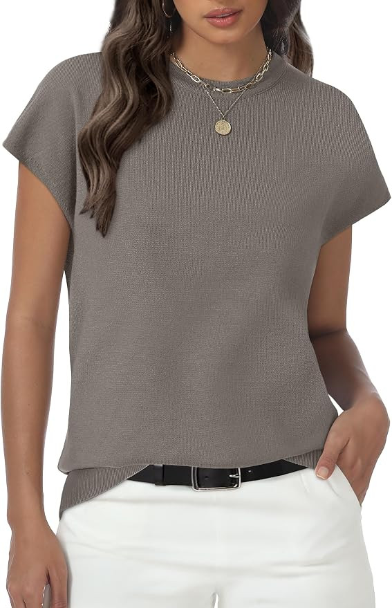 Tops Sweater Short Sleeve Shirts Cap Sleeve | Amazon (US)