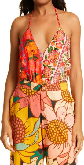 FARM Rio Halter Neck Bodysuit | Nordstrom | Nordstrom