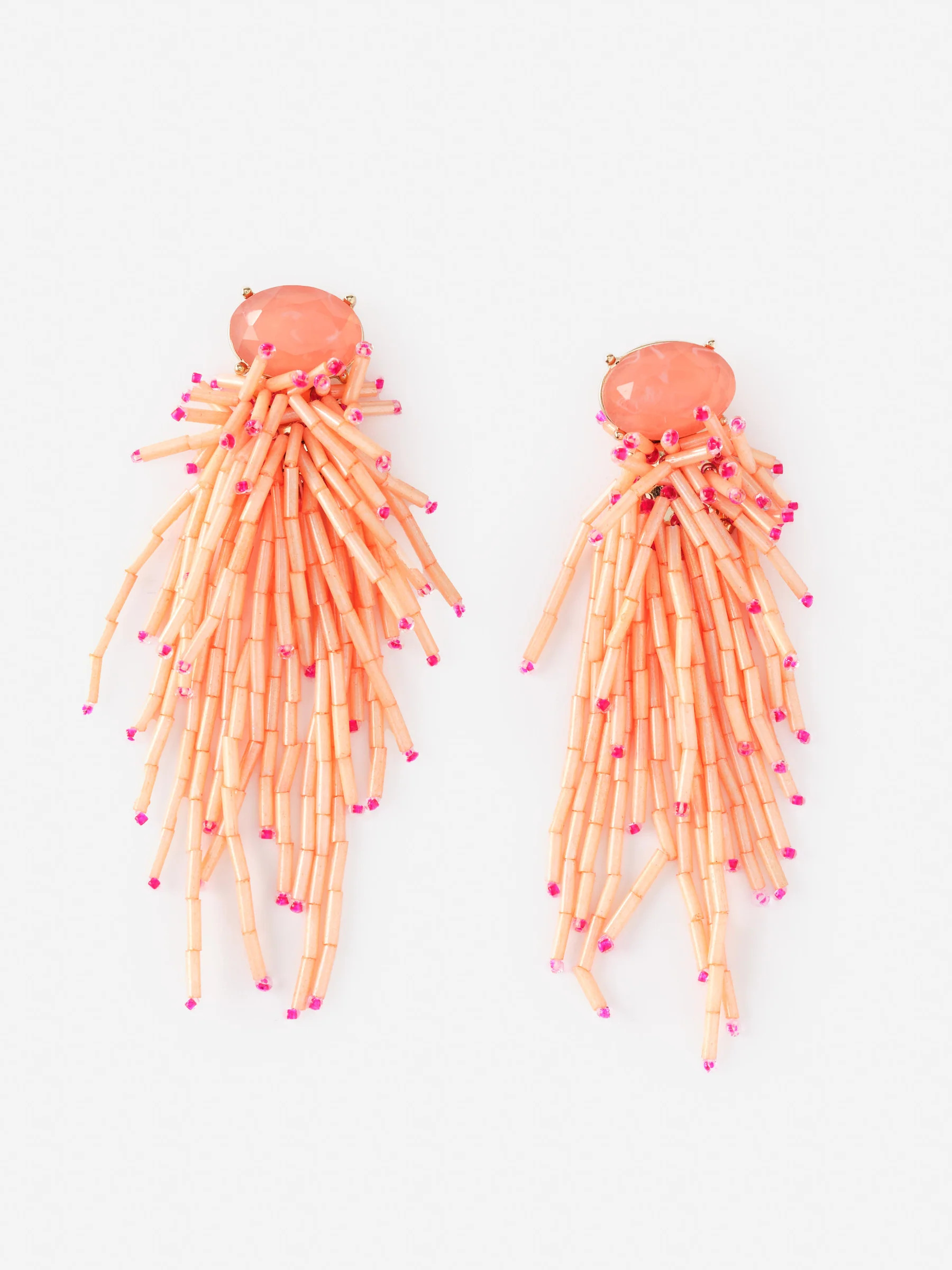 Pink Solid Beaded Tassel Earrings | Women's Jewelry | J.McLaughlin | J.McLaughlin