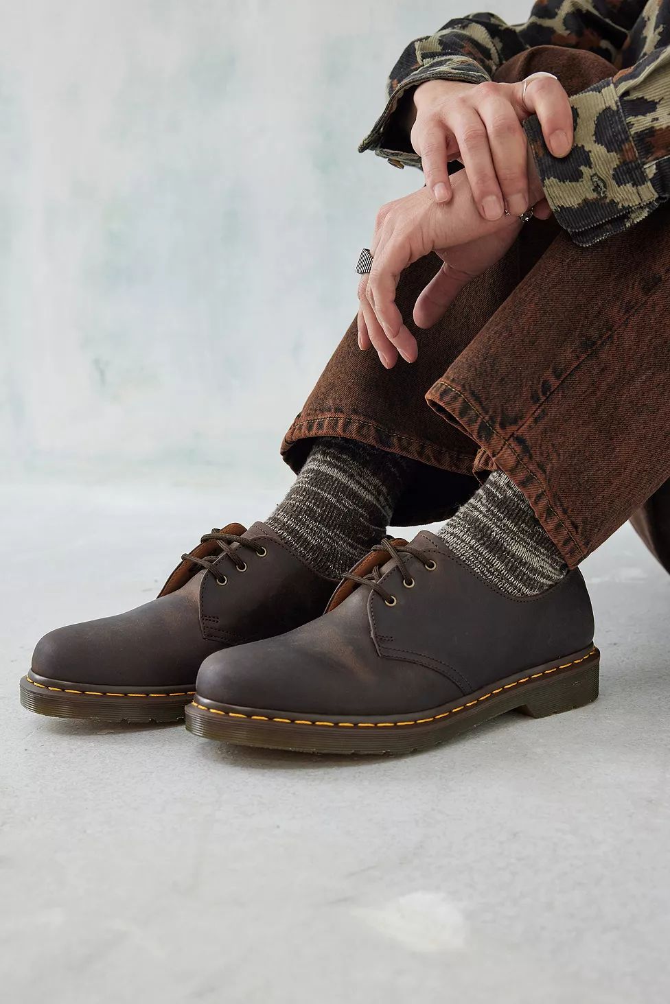 Dr Martens Brown 1461 Crazy Horse Shoes | Urban Outfitters (EU)