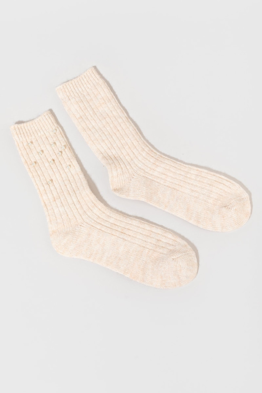 Samariah Pearl Crew Socks | Francesca's